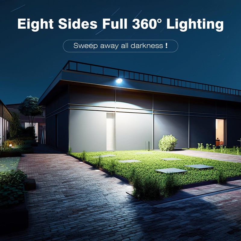OKPRO Solar Lights Outdoor, 168LED 6500K Flood Light Dusk to