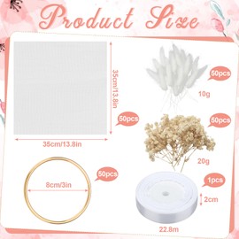 Misdary 103 Pcs 50 Set Wedding Almond Candy Favors For Guests include ring and Tulle Bag DIY almond candy souvenirs for Engagement Bridal Shower Italian Wedding Tradition Gift (No marzipan)