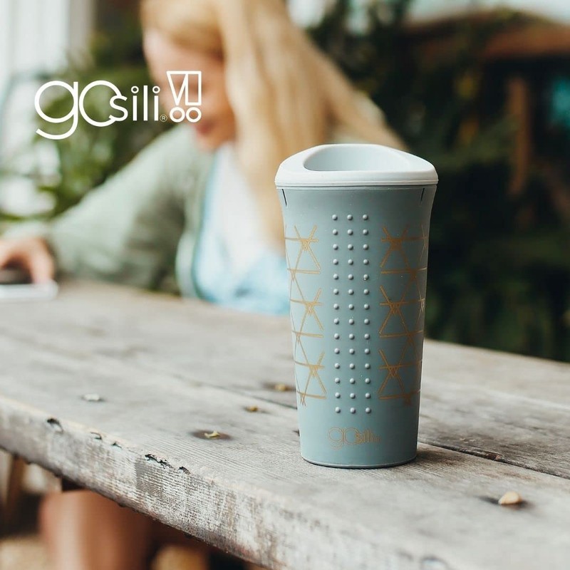 Gosili 16 Oz Coffee Cup with Lid and Printed Thermal