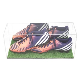 Better Display Cases Versatile Acrylic Trucks, Trains and Rockets Display Case - Large Rectangle Box with Mirror and Turf Base 17" x 6" x 7" (A019-MTB)