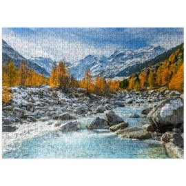 MyPuzzle River OVA in Val Mortertsch with Scenic Nature Landscape - Premium 500 Piece Jigsaw Puzzle for Adults
