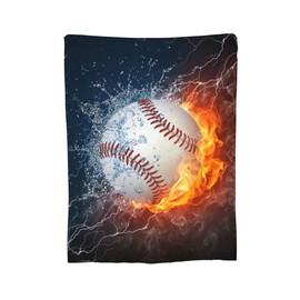 Baseball Sport Cool Ball Throw Blanket Super Soft Warm Bed Blankets for Couch Bedroom Sofa Office Car, All Season Cozy Flannel Plush Blanket for Girls Boys Adults, 60"X50" Medium for Teens