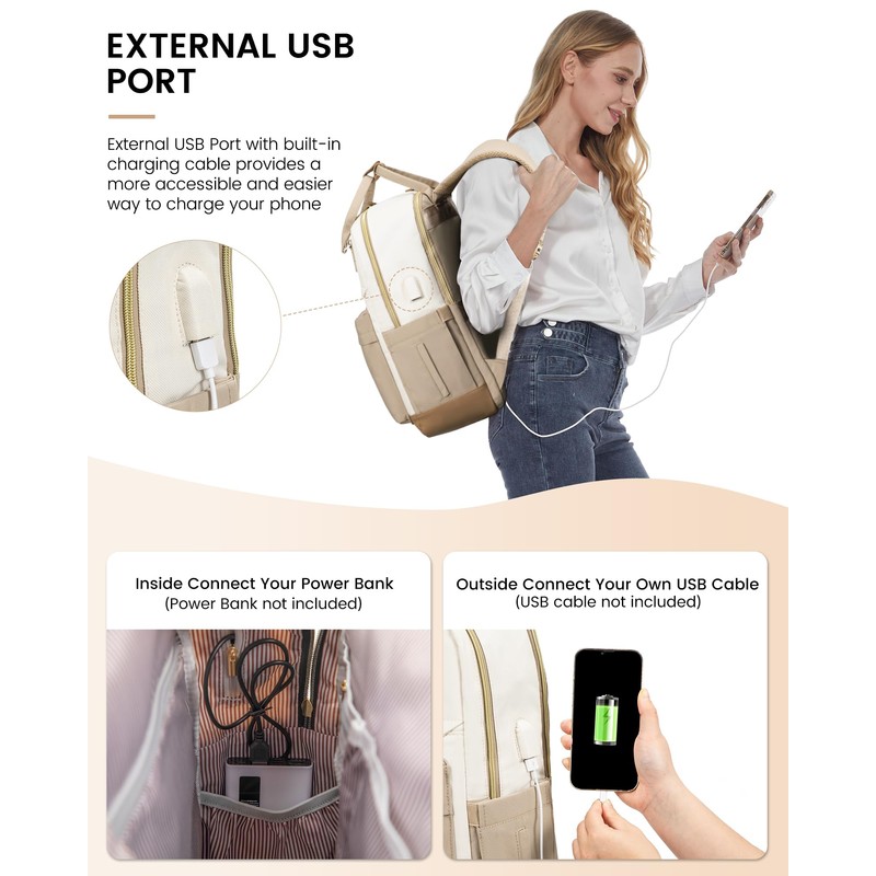 LOVEVOOK Women's Backpack Beige Khaki