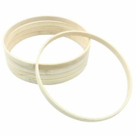 Kemcatui 6Pcs 6 Inch Bamboo Floral Hoops, Wooden Hoop Wreath Frame Bamboo Ring for DIY Dream Catcher, Wreath Decor, Wall Hanging Crafts