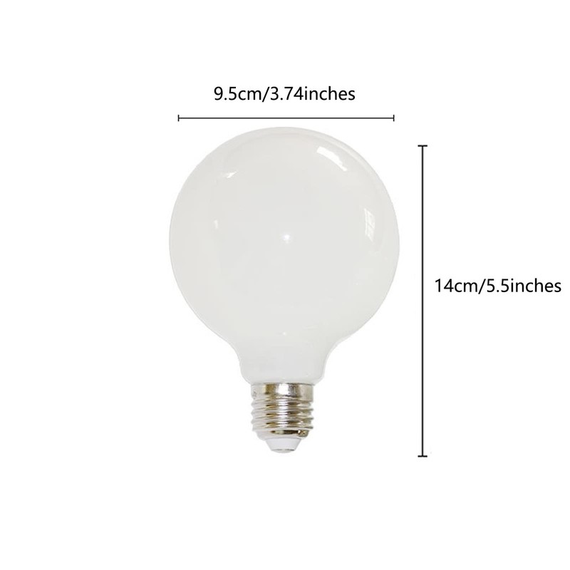 G95 LED Edison Globe Light Bulb, Natural White 4000K, 9W