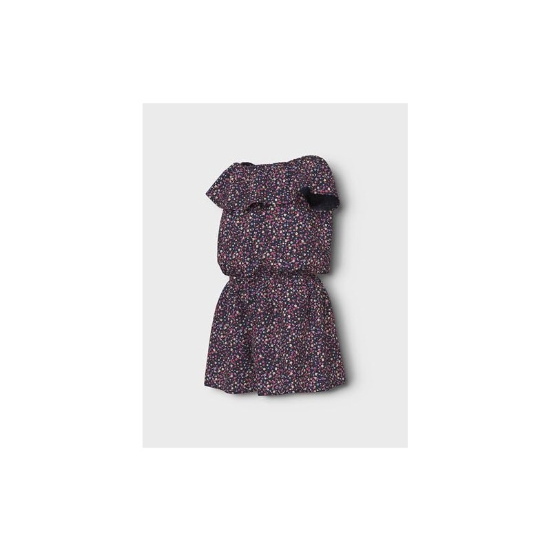 Name It Girls' Nkfvinaya SS Playsuit Fffff Noos, Navy Blazer,