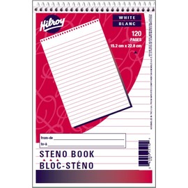 Hilroy Stenographers’ Notebook, 6 x 9 Inches, 60 Sheets, White Paper (53110)