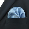 S&W SHLAX&WING Extra Large Men's Pocket Square Blue Azure Check