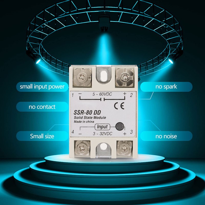 YWBL-WH Solid State Relay, SSR-80DD 80A 5-25MA 3-32V DC to