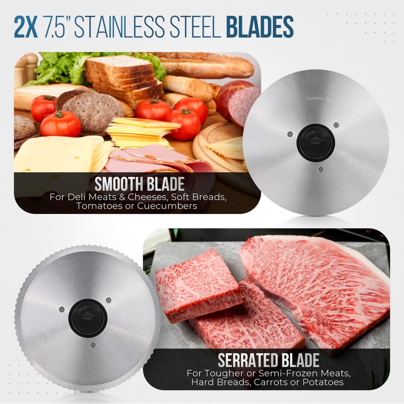 Meat Slicer, 200W Powerful Electric Food Slicer-Deli Meat Slicer Machine