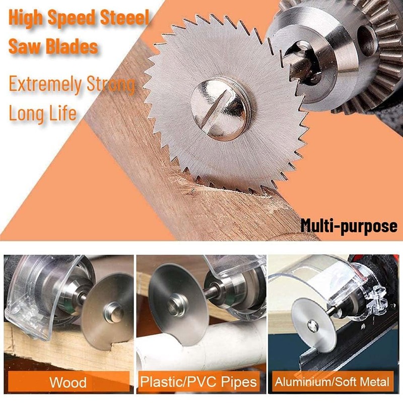 Cutting Wheel Set for Rotary Tool, 6 Pcs HSS Saw