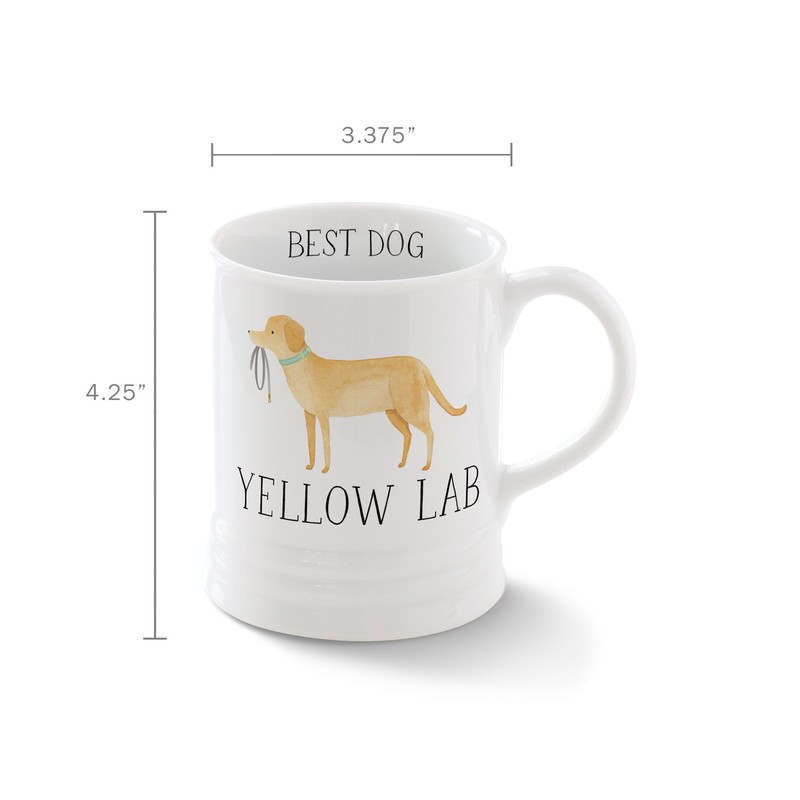 FRINGE STUDIO Js Yellow Lab Georgia Mug, 12 liquid ounces
