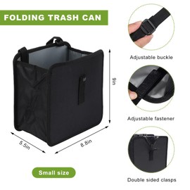NYTKL Foldable Car Trash Can, Waterproof Oxford Cloth Organizer Auto Hanging Garbage Bag, Large Capacity Leakproof Storage Pocket Multipurpose Container for Back Seat, Car Accessories (Small)