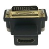 Dafensoy Up Angled 90 Degree DVI to HDMI Adapter, Gilded