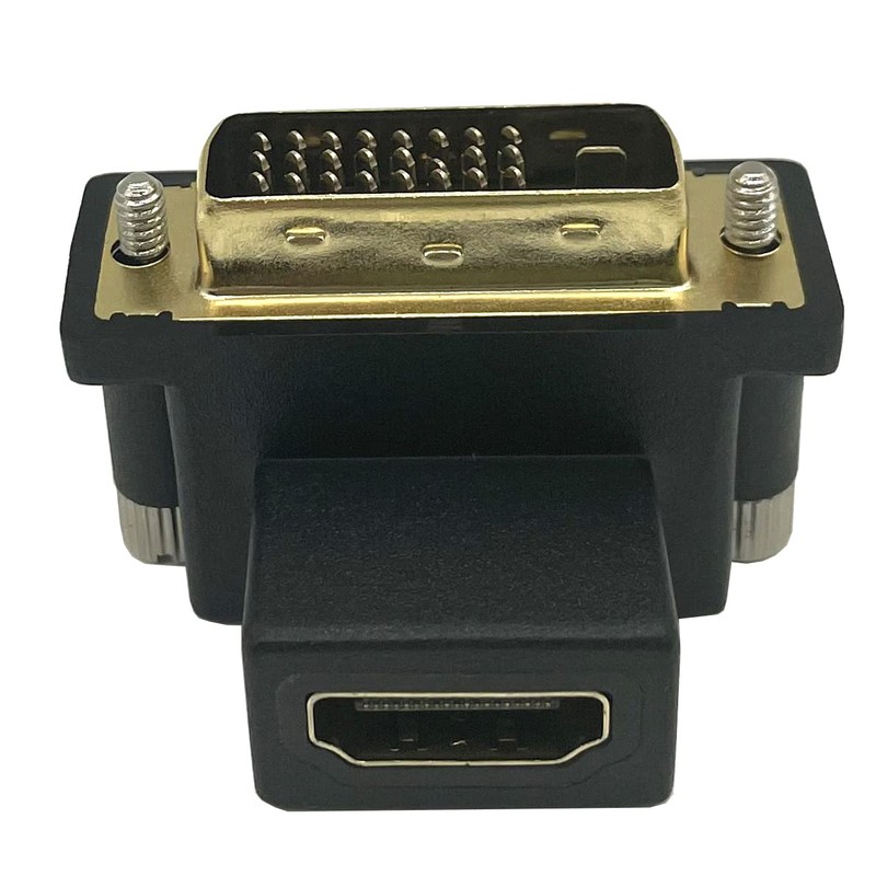 Dafensoy Up Angled 90 Degree DVI to HDMI Adapter, Gilded
