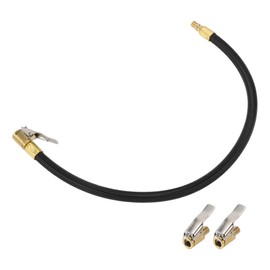 TUCKBOLD 車用タイヤインフレーターエクステンションチューブ0.305インチx32TPI 耐久性のあるエアポンプ延長ホースアダプタータイヤバルブ ブラック 1セット 17.72インチ 12.6mm OD UndeFL-Atable