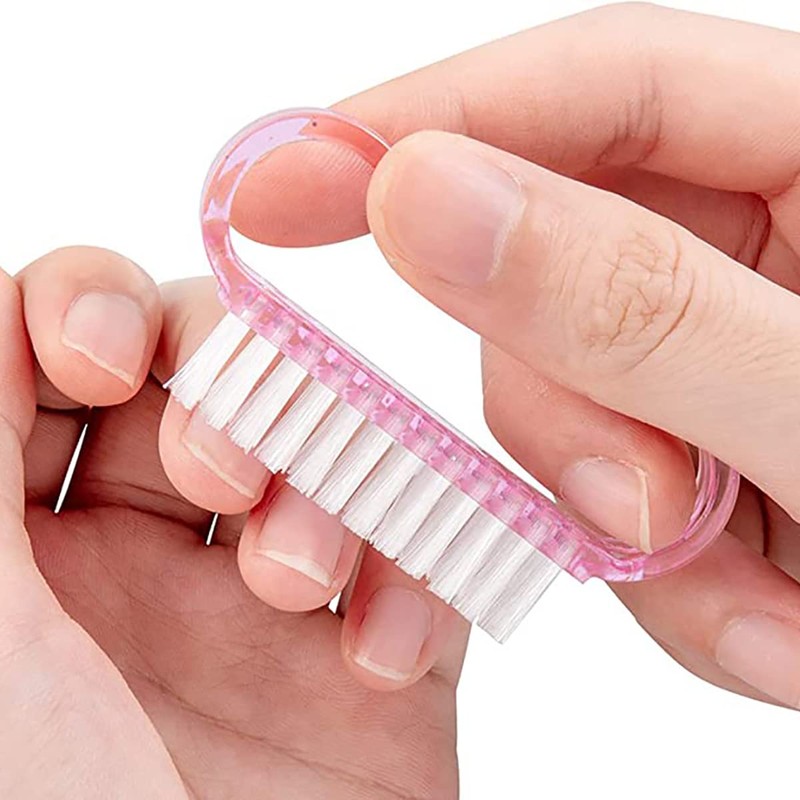 Set of 8 Professional Nail Cleaning Brushes with Handles Fingernail