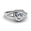DEPHINI - Heart Statement Ring- 925 Sterling Silver - Cubic