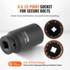 VEVOR Axle Nut Impact Socket Set - 1/2" Drive Deep
