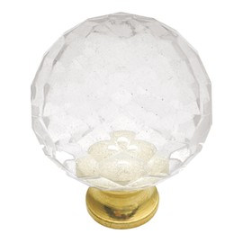 Hickory Hardware P30-CA3 Hickory Hardware P30-CA3 30mm Crystal Palace Cabinet Knob, Crysacrylic Polished Brass