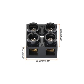 sourcing map Terminal Block 500V 60A Dual Row 2 Positions Screw Electric Barrier Strip