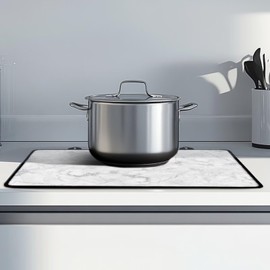 Txsniver Stove Top Cover for Electric Stove Glass Ceramic Flat Stovetop Protector Cover Machine Washable Cooktop Protector Cover For Kitchen Decor, 29 x 21 Inch, Gray Marble