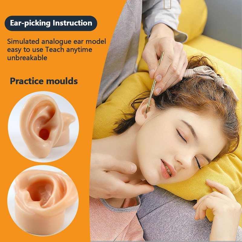 2 Pcs Silicone Ear Model, Fake Ear Models Left and