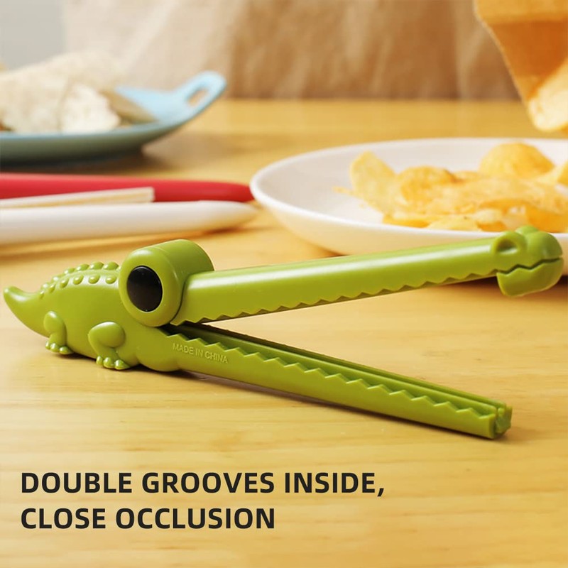 WAYUTO Crocodile Sealing Clips 4Pcs Serrated Plastic Chip Bag Clips