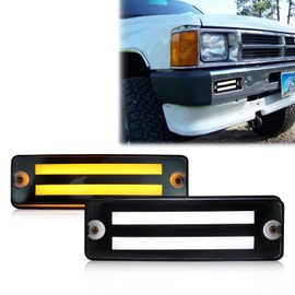 GEEGEETOP Upgarde full LED Replacement Set Driver and Passenger Park Signal Front Marker Lights Bumper Mounted Lamps Compatible with 1984-1989 Toyota 4Runner 1984-1988 Pickup Truck Fog LED Light