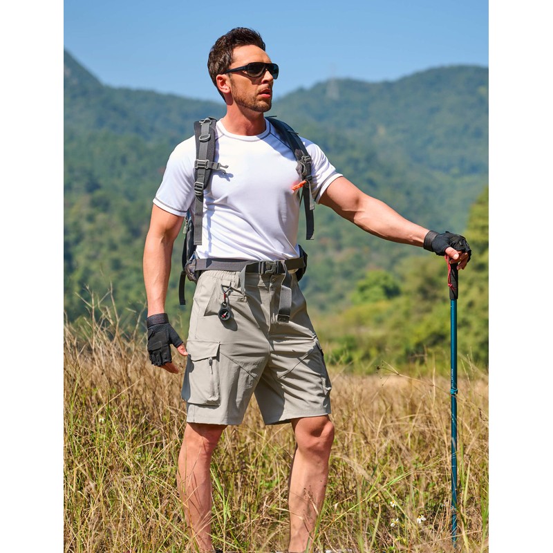 Hugut Men's Hiking Cargo Shorts Quick Dry Lightweight with Multi