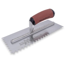 MARSHALLTOWN Standard Notched Trowel, Square Notch, 6x6x6 mm Notch Size, DuraSoft Left-Handed, Flooring and Tiling, Tile Tool, Made in the USA, 702SDL
