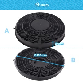 DL-pro Filter cooker hood, activated carbon filter, suitable for Whirlpool 48400008789, Indesit C00385608, C00375086, AEG Electrolux 902979374/3 cooker hood