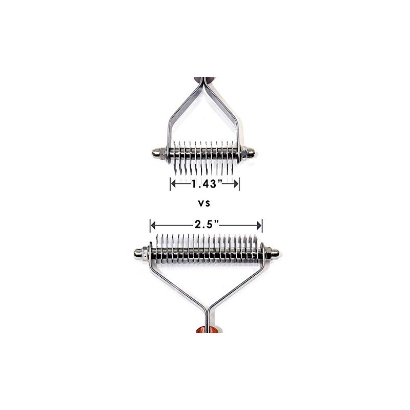 Extra Wide Undercoat Rake for Dogs, Cats - 20 Blade
