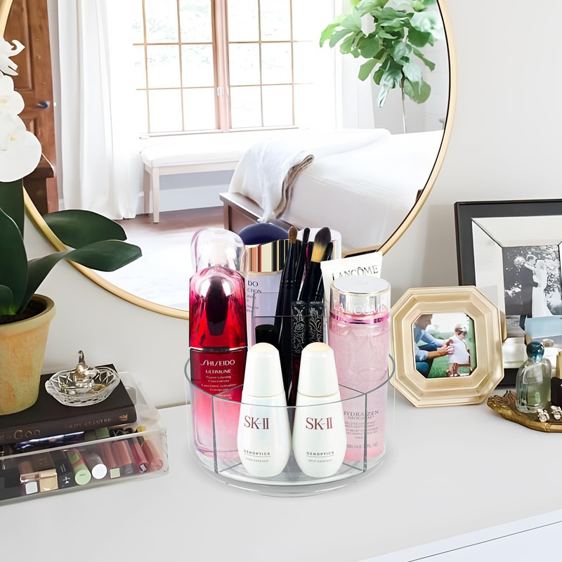 360° Rotating Makeup Organizer Clear Lazy Susan Organizer for Vanity,