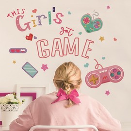 BWLuonan Game Wall Stickers Gamer Girl Room Decor Cute Girls Room Decorations for Bedroom Pink Gamer Room Door Decor Teenager Girly Things Cool Stuff for Your Room Accessories Wall Posters