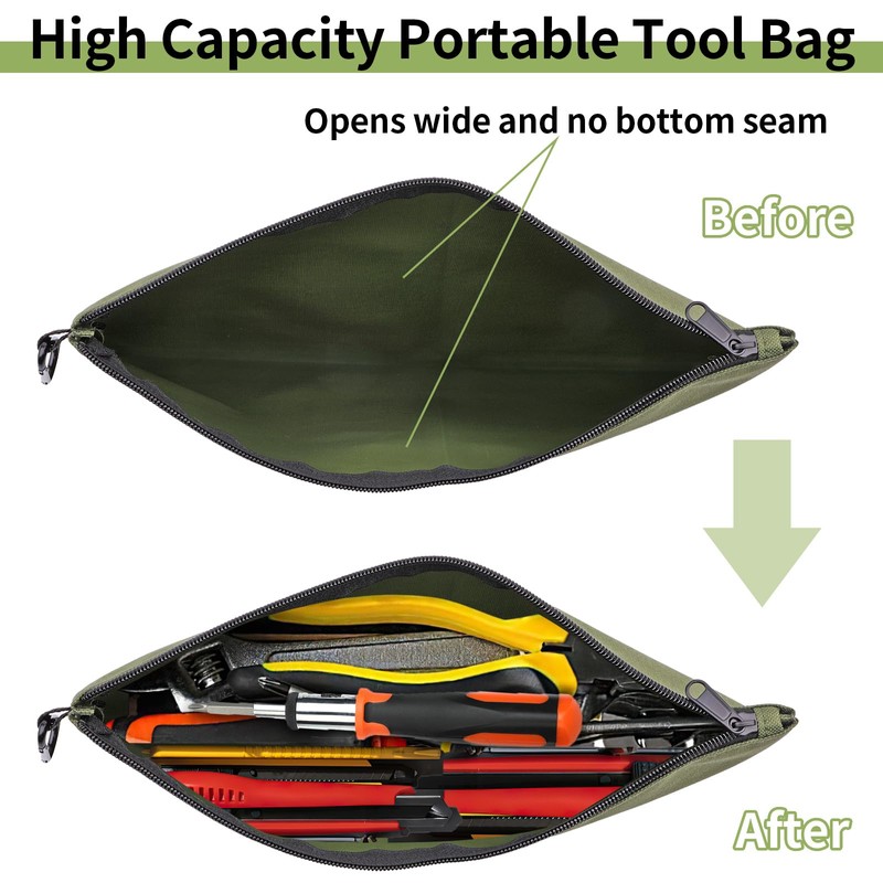 3 Pack Tool Bag Zipper Pouch, Premium Tool Pouch, Utility