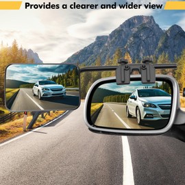 Clip on Towing Mirrors Extensions, Mirror Extensions For Towing, Side Mirror 360 Degree Rotation, Adjustable Dual View Tow Mirrors for Vehicle Car Truck Trailer Auto Caravan SUV RV, 2PCS