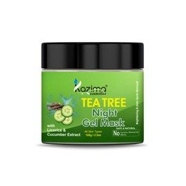 KAZIMA Tea Tree Night Gel Mask with Cucumber & Licorice Extract for Skin Brightening & Dark Spot Removal, 100g