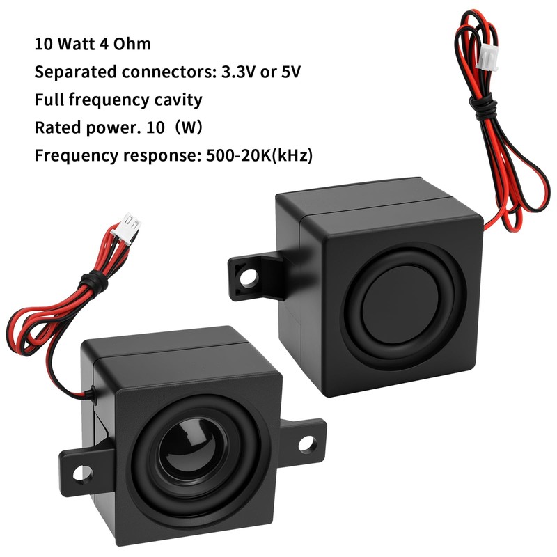 MakerHawk 2pcs Speaker 10 Watt 4 Ohm Single Cavity Mini