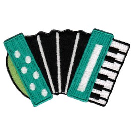 Accordion Accordion Embroidered Patch for Iron-On or Sew On Clothes Embroidered Iron-On Patch Applique Patch Size 7.7 x 4.6 cm