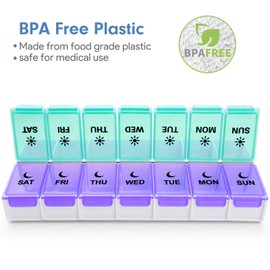 DANYING Large Pill Organizer 2 Times a Day, Weekly Pill Box 2 Per Day, AM PM Pill Case, Pill Container 7 Day, Vitamin Case Twice a Day