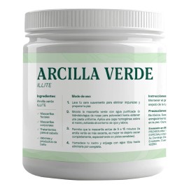 Arcilla Verde Mascarilla facial barro cosmetico para piel normal-grasa Hebbe Cosmetics & Ludika 1000g