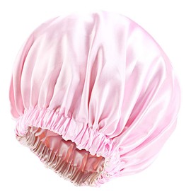 Satin Bonnet Silk Bonnet Hair Bonnet for Sleeping-Slouchy Beanie Hat Satin Sleep Cap for Women's Natural & Curly Hair(Pink)