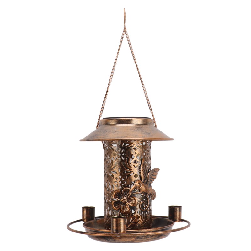 Solar Bird Feeder for Outdoors Hanging IP65 Waterproof Warm Light