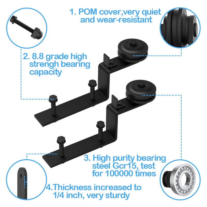 ZEKOO Sliding Barn Door Single Track Bypass Barn Door Hardware
