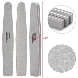 Bloques pulidores de uñas, 10 unidades, lima de uñas profesional de doble cara, grano 100/180 para uñas acrílicas/naturales, color gris