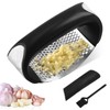 pobugy Garlic Press Rocker Set,with Garlic Peeler and Cleaning Brush