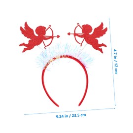 FRCOLOR 2pcs Valentine Headband Red Couple Hair Accessory for Parties Weddings Holiday Celebrations Imitation Felt Material Unique Heart Design Comfortable Durable Festive Headpiece