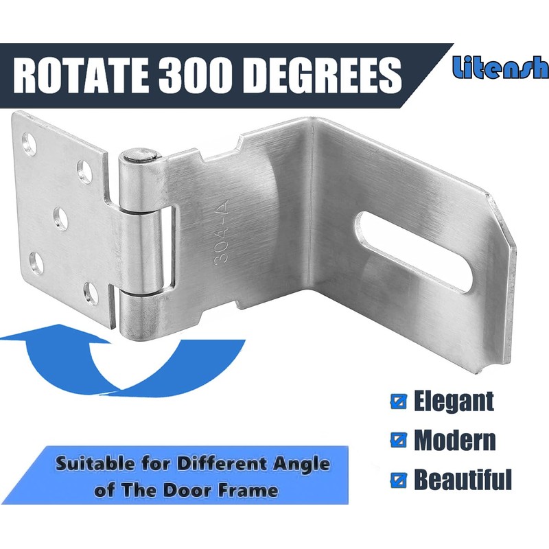 Litensh 4 Inch 90 Degree Right Angle Door Latch Safety