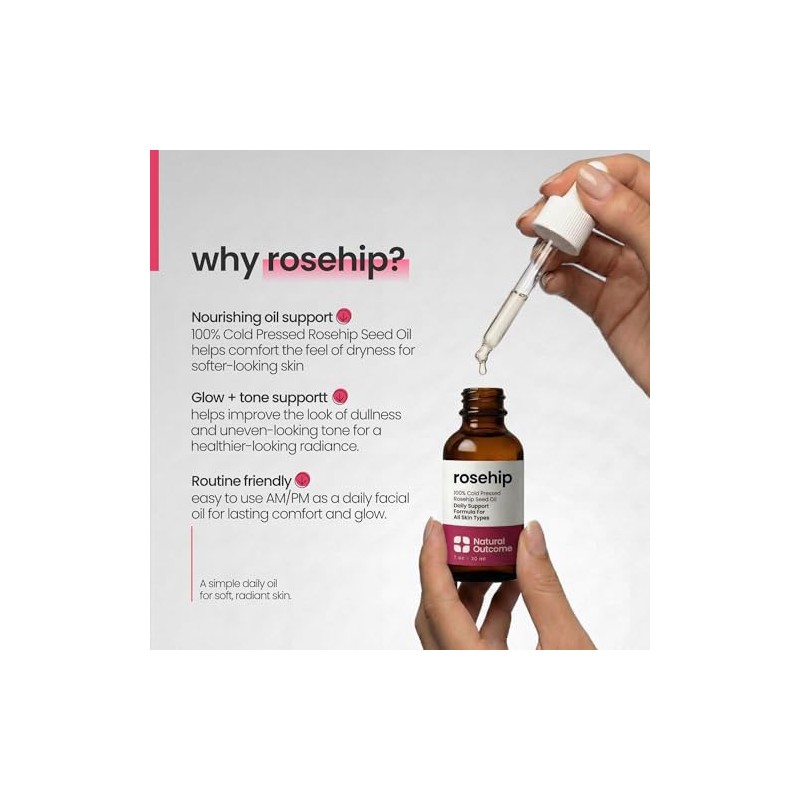 Rosehip Oil by Natural Outcome for Women - 1 oz